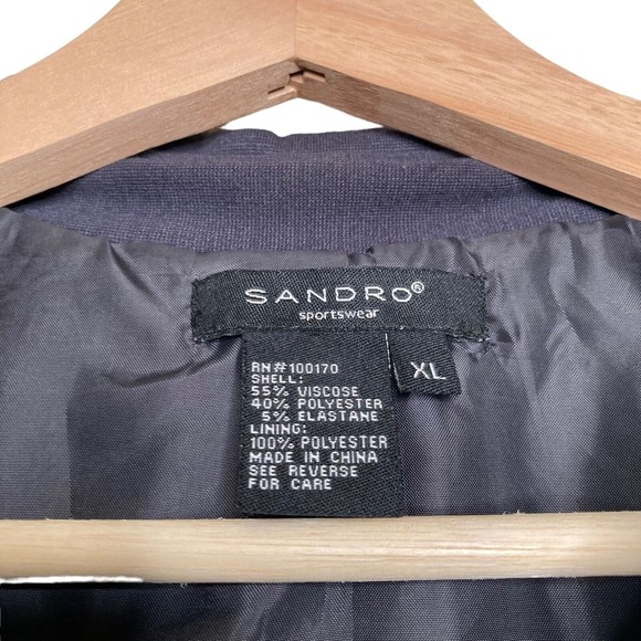 Sandro Sportswear Women's Dark Gray Round Collar Jacket Size XL - Picture 11 of 11